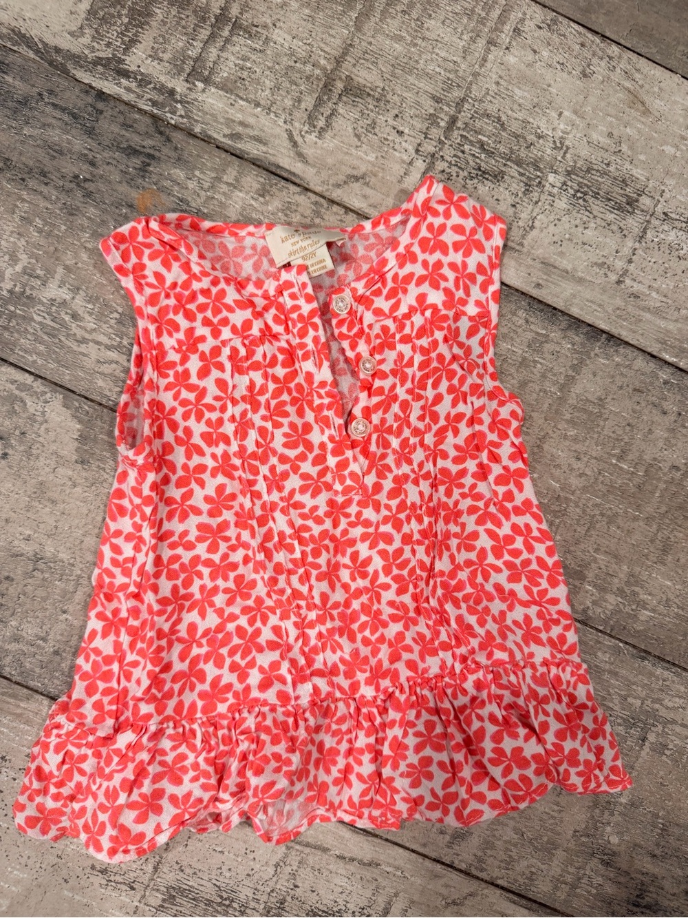 kate spade Coral Floral Sleeveless Ruffle Dress